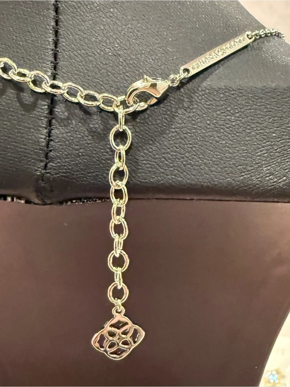 Kendra Scott | Silver Toned Purple/Pink Ombré Heart Pendant Necklace